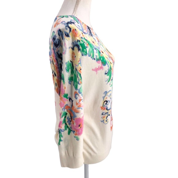 Lauren Ralph Lauren Womens Size Large Lightweight Sweater Floral Print Pullover - Picture 3 of 6
